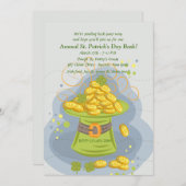 セントパトリックの日の金ゴールド 招待状 (正面/裏面)