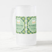 セントパトリックの日の飲みチームクローバーパターン フロストグラスビールジョッキ (正面左)