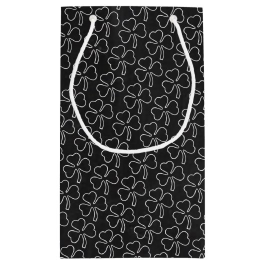 セントパトリックの日の黒板シャムロック スモールペーパーバッグ (裏面)