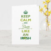セントパトリックの日は、慌てず、陽気なアイルランド人とパーティしよう カード (黄色い花)