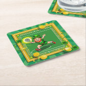 セントパトリックの日をテーマにしたテニス スクエアペーパーコースター (アングル)