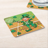 セントパトリックの日をテーマにしたテニス スクエアペーパーコースター (アングル)