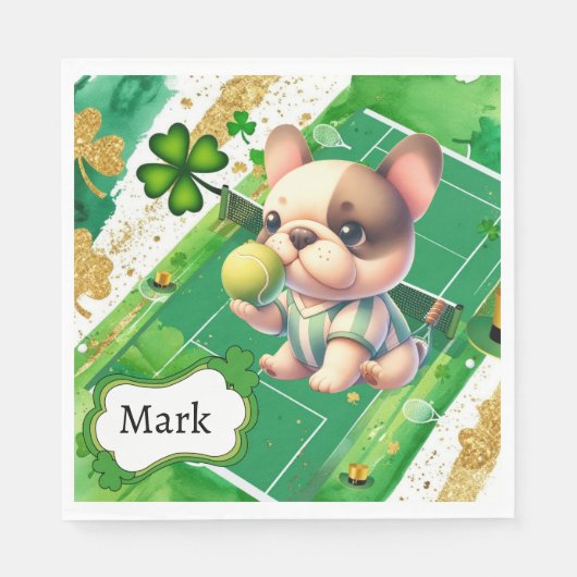 セントパトリックの日をテーマにしたテニス スタンダードランチョンナプキン (正面)
