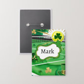 セントパトリックの日をテーマにしたテニス 缶バッジ (正面/裏面)