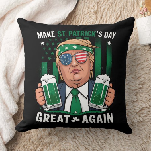 セントパトリックの日を再びアイリッシュ素晴らしトランプにする クッション (ブランケット)