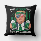 セントパトリックの日を再びアイリッシュ素晴らしトランプにする クッション (正面)
