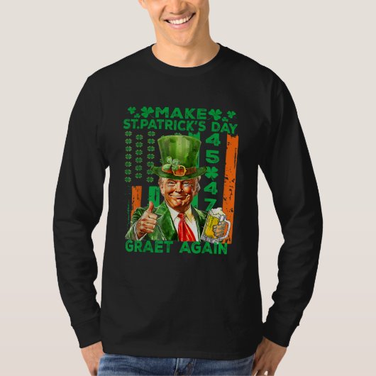 セントパトリックの日を再素晴らしび国旗のおもしろい切り株 Tシャツ (正面)