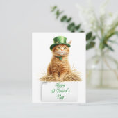 セントパトリックの日アイリッシュオレンジキャット シーズンポストカード (スタンド正面)