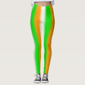 セントパトリックの日アイリッシュカラー：オレンジグリーンホワイト レギンス (正面)