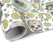 セントパトリックの日アイリッシュシュガースカル カスタム ラッピングペーパー (ロールコーナー)