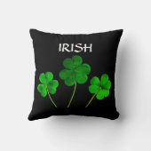 セントパトリックの日アイリッシュネオングリーンシャームロックブラック クッション (裏面)