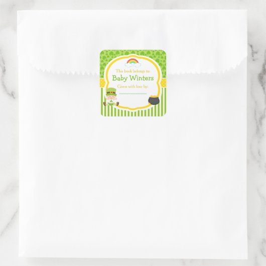 セントパトリックの日アイリッシュホリデーボーイ赤ちゃんシャワー スクエアシール (バッグ)