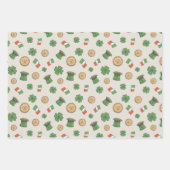 セントパトリックの日アイリッシュラッピング紙セット3 ラッピングペーパーシート (正面2)