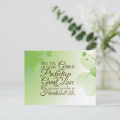 セントパトリックの日アイリッシュ賛美のシャムロックハート ポストカード (スタンド正面)