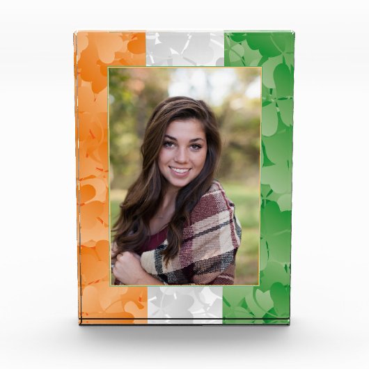 セントパトリックの日アイルランドのシャムロック国旗の写真フレーム フォトブロック (正面)