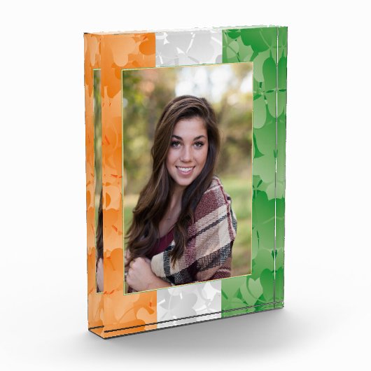 セントパトリックの日アイルランドのシャムロック国旗の写真フレーム フォトブロック (左)