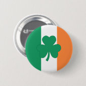 セントパトリックの日アイルランド国旗とシャムロックバッジ 缶バッジ (正面&裏面)