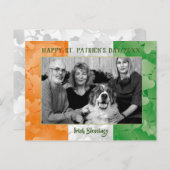 セントパトリックの日アイルランド国旗のクローバーの写真フレーム ポストカード (正面/裏面)