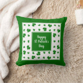 セントパトリックの日アイルランド恵みシャムロックパターン クッション (ブランケット)