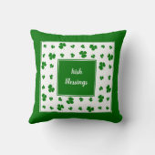 セントパトリックの日アイルランド恵みシャムロックパターン クッション (裏面)