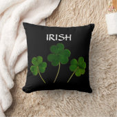 セントパトリックの日アイルランド語2020グリーンシャームロックブラック クッション (ブランケット)