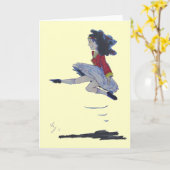 セントパトリックの日アイルランド踊り漫画 カード (黄色い花)