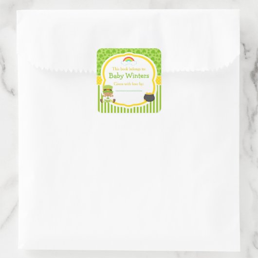 セントパトリックの日アフリカ系アメリカ人の男の子の赤ちゃんシャワー スクエアシール (バッグ)