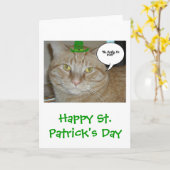 セントパトリックの日オレンジタブビーキャット カード (黄色い花)