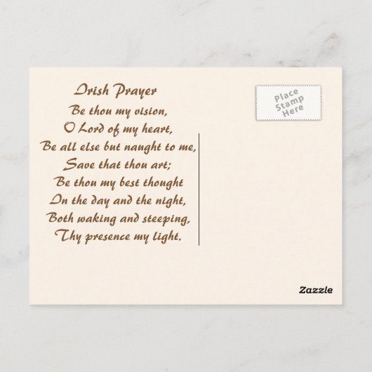 セントパトリックの日オールドアイルランド祈りの言葉はがき ポストカード (裏面)