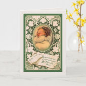 セントパトリックの日カードw/angel及び詩 カード (黄色い花)