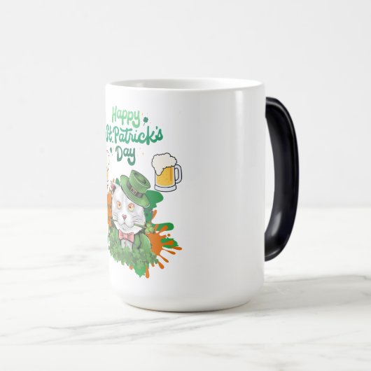 セントパトリックの日キャット – 休日 – デザイン モーフィングマグカップ (正面右)