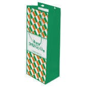 セントパトリックの日クリスチャンのアイルランド国旗のカスタムパーティー ワインギフトバッグ (正面アングル)