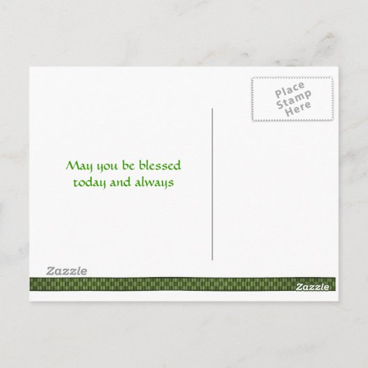 セントパトリックの日クローバーゴールデンポットはがき ポストカード (裏面)