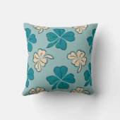 セントパトリックの日クローバーシャムロックスケッチパターン クッション (裏面)