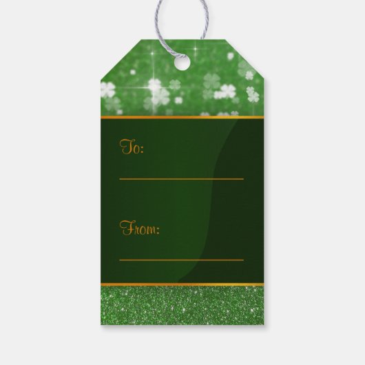 セントパトリックの日グリッターシャムロック ギフトタグ (裏面)