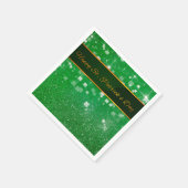 セントパトリックの日グリッターシャムロック スタンダードカクテルナプキン (角)