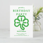 セントパトリックの日グリーンクローバー誕生日パーティー 招待状 (スタンド正面)