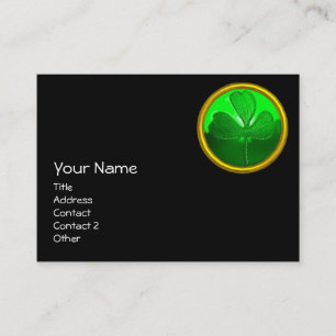 セントパトリックの日グリーンシャムロックジェムストーン宝石 名刺