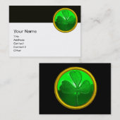 セントパトリックの日グリーンシャムロックジェムストーン宝石 名刺 (正面/裏面)