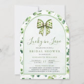 セントパトリックの日グリーンシャムロックボウブライダルシャワー 招待状 (正面)