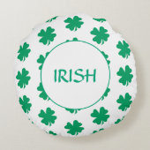 セントパトリックの日グリーンシャムロックリーフパターンアイルランド ラウンドクッション (裏面)