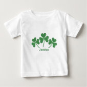 セントパトリックの日グリーンシャームロックつる植物アイルランドパーティー ベビーTシャツ (正面)