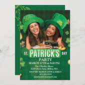 セントパトリックの日グリーンシャームロックつる植物アイルランドパーティー 招待状 (正面/裏面)