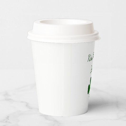 セントパトリックの日グリーンシャームロックキス私はアイルランド人だ 紙コップ (右)