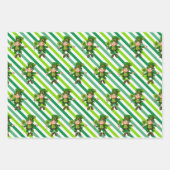 セントパトリックの日グリーンシャームロックレプレシャンおもしろい3 ラッピングペーパーシート (正面2)