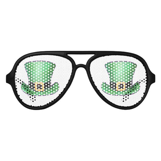 セントパトリックの日グリーントップハット アビエーターサングラス (正面)