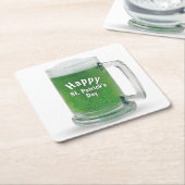 セントパトリックの日グリーンビール スクエアペーパーコースター (アングル)