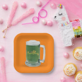 セントパトリックの日グリーンビール ペーパープレート (パーティー)