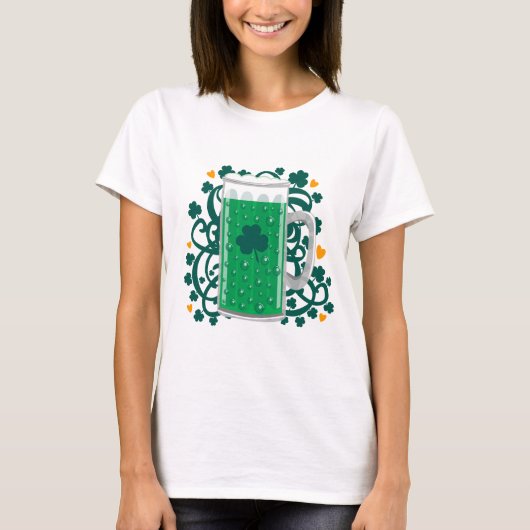 セントパトリックの日グリーンビール Tシャツ (正面)
