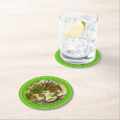 セントパトリックの日グリーンフォーサイス噴水写真 ラウンドペーパーコースター (インサイチュ)